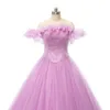 Quinceanera Dresses Princess Bateau 스팽글 볼 가운 Tulle Lace-up Plus Size Sweet 16 데뷔 파티 생일 전수 de 15 anos Q05