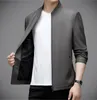 Bahar Sonbahar Yeni Deri Giysiler Erkekler PU Stand Yakası Deri Deri Ceket İnce Casual Ceket Yakışıklı Ceket
