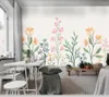 Fonds d'écran Papel De Parede Nordique Moderne Abstrait Plante Fleur Art Papier Peint Mural Salon TV Mur Chambre Papiers Décor À La Maison