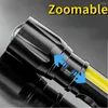 Lanternas portáteis de alta potência recarregável led mini zoom tocha acampamento ao ar livre forte lâmpada lanterna à prova dwaterproof água tático