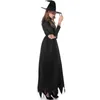 Etnische kleding Halloween-heksenvampierjurk met spitse hoed voor dames Carnaval Party Up Prestatie Drama Maskerade