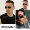 Sunglasses Y2K Wrap Around For Women Men Trendy Bat Flame Design Fashion Futuristic Glasses