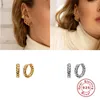 Hoop Earrings For Men Women Silver Color Small Huggies Ear Studs Cartilage Spiral Pierced Jewelry Female Girl Gift