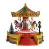 Dekorativa figurer Julklapp Carousel Decoration Music Box med LED -lampor för barn