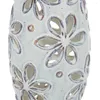 Vasen, handgefertigt, Gänseblümchen, hohle weiße Keramikvase mit Blumen, 2er-Set aus Keramik