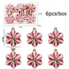 Objets décoratifs Figurines 6pcs boîte pendentif arbre de Noël étoile rouge bonbons flocon de neige boule de Noël ornement année 2024 décoration de la maison cadeau de Noël Navidad 2023 231030