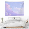 Tapisserier Abstract Blue Cloud Tapestry - Färgglad naturlig landskapsvägg som hänger för sovrummet vardagsrum tonåring sovsal och indie dekor