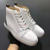 Designer Platform Casual Shoes Luxury Sneakers Mens Womens Shoes Water Diamond Red Soled High Diamond äkta Leath