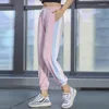 Yoga kläder Luobolan Harem Pants Women Fitness Loose Patchwork Jogger Running Workout Sport Dry Quick Elastic Midje Sweatpants