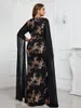 Übergroßes Abendkleid mit Pailletten, Chiffon, lange Ärmel, Partykleid, Musilm-Schwerindustrie-Abendkleid, Dubai Arab FMGN773