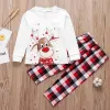 NIEUWE Kerst Familie Bijpassende Pyjama Set Schattig Hert Volwassen Kind Baby Familie Bijpassende Outfits 2022 Kerst Familie Pj's Hondenkleding Sjaal