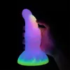 Brinquedos adultos Luminous Anal Plug Animais Dildos para Mulheres Homens Butt Plug com Ventosa Silicone Anal Plug Bonito Anal Sex Toys 231030