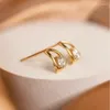 Boucles d'oreilles en moissanite plaqué or jaune 18 carats pour femmes, 1ct, argent S925, couleur D, diamant rond créé en laboratoire, VVS1