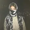 Шарфы японский креативный Kawaii мультяшный принт вязаный женский шарф Kpop готический хип-хоп забавный Y2K черный мужской 231030
