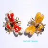 Broches Bijoux de mode strass abeille broche femmes peint insecte poitrine broche Multi couleur vêtements dames cadeaux accessoires de mariage