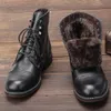 Boots Natural Cow Leather Men Winter Boots Plus Size American Style 8111 Paratrooper Boots Warm Motorcycle boots Ankle Winter Shoes 231026