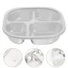 Bowls Stainless Steel Plate Compartment Tray Camping Cooking Utensils Tableware Divided Student Containers Kids