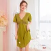 Mulheres sleepwear sexy verão nightdress mulheres cetim sedoso doce laço guarnição casa vestido nightie nightgown lingerie nightwear