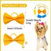 Vêtements de chien 50 / 100pcs arcs de cheveux avec bandes de caoutchouc pour petits chiens moyens chats chiot accessoires de toilettage pour animaux de compagnie yorkies fournitures de caniche