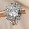Klaster pierścieni elegancki rocznicowy pierścień z sześciennym cyrkonią idealny prezent dla niej