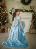 Girl Dresses Girls Sparkle Sequin Princess Pageant With Train Beaded Back High Low Flower Dress Toddler Kids Long Party Gowns