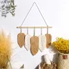 Decorative Figurines Woven Wall Hanging Tapestry Cotton Thread Leaf Feather Nordic Creative Ornament Handmade DIY Home Bedroom Decoration