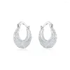 Hoop Earrings Pretty 925 Sterling Silver Hollow Carved Drop For Women Retro Trend Party Jewelry Christmas Gifts Wedding