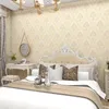 Fonds d'écran européen de luxe damassé papier peint rouleau 3D gaufré PVC épaissi mural décor floral pour salon lit