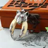 Ketten Natürliche Zahn Wolf Fangs Halskette Zinklegierung Schmuck Geschenke Vintage Personalisierte Kleidung Zubehör Tibetisches Amulett