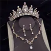 Haute qualité mode cristal mariage bijoux de mariée ensembles femmes mariée diadème couronnes boucle d'oreille collier bijoux de mariage accessoires Fashion JewelryJewelry Sets