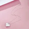 Ciondoli in argento sterling 925 bellissimo cuore con cornice Po collane per le donne moda festa matrimonio fidanzamento gioielli regali di compleanno