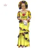 Этническая одежда BRW Частное африканское платье на заказ Bazin Riche Женский костюм Топы с короткими рукавами и длинная юбка с принтом Большой размер M-6XL WY2412