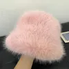 Y2k moelleux fausse fourrure seau chapeau femmes lapin chaud épais en peluche hiver dame de luxe mode fête Panama pêcheur casquette 230920