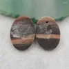 Luźne kamienie szlachetne półprzezroczyste płaskie kolczyki ręczne Jasper pary 18x13x3mm3g