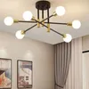 Luzes de teto simples retro ferro lustre iluminação vintage aranha lâmpada moderna para sala estar luminária