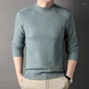 Männer Pullover 2023 Mock Neck Pullover Gestrickte Einfarbig Pullover Einfache Lange Ärmeln Tops