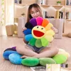 Cuscino / Cuscino decorativo Girasole Fiore Peluche Kawaii Sunshine Confortevole peluche Morbido bambola Gatto Pet Cuscino del divano Tappetino Letto di casa Dhdy6