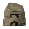 Berets Airborne Division Camouflage czapki czapki armia kamuflaż czapki dla mężczyzn na drutach ciepły termiczny elastyczna czapka unisex cap