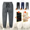 Herenbroeken M-6xl Heren Winter Fleece Joggingbroek Gevoerde Dikke Thermische Broek Casual Atletische Joggers Losse Warme Mode Grote maten