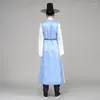 Roupas étnicas 3 pc conjunto tradicional estilo coreano cetim traje de casamento para homens dança cosplay hanbok roupas folclóricas terno