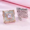 Orecchini pendenti 2023 S925 Argento un carato Diamante rosa 6mm Moda femminile vintage europea e americana Versatile