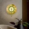 Lampada da parete Moderna Camera da letto dorata Comodino Personalizzato Vetro Creativo Soggiorno Sfondo TV Modello Circolare