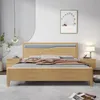 Slaapkamermeubilair van hoge kwaliteit, nieuwste luxe beddengoedset, massief houten frame, houten design, kingsize bed