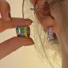 Boucles d'oreilles créoles coréennes mignonnes et colorées en forme de cœur d'amour pour femmes et Couples, bijoux tendance et élégants pour mariée, cadeaux pour prévenir les allergies, 2024