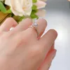 Romantic Flower Moissanite Diamond Ring 100% Real 925 Sterling Silver Party Wedding Band Rings for Women Engagement Jewelry Gift
