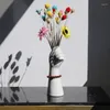 花瓶ノルディックセラミックハンドシェイプフラワークリエイティブモダンアレンジリビングルーム装飾ホームオフィス装飾ウェディングギフト