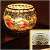 Świecane uchwyty Mosaic Glass Candlestick Continental Retro Decoration Prezentacje Palanie kubka baru Uchwyt do domu