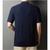 Pulls pour hommes Vêtements d'automne Pull en laine à manches courtes Polo à tricoter Revers Jeunesse Lâche Mode Urban Élégant Pull