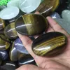 Decorative Figurines 2pcs Drop Cute Size Natural Tiger Eye Crystal Gemstone Meditation Reiki Healing Palmstones Pocket Stone Sale