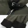 Vestes pour femmes Fourrure intégrée épaissir veste chaude femmes col rabattu poche fermeture éclair rue moto double manteau dame vêtements d'extérieur cadeaux